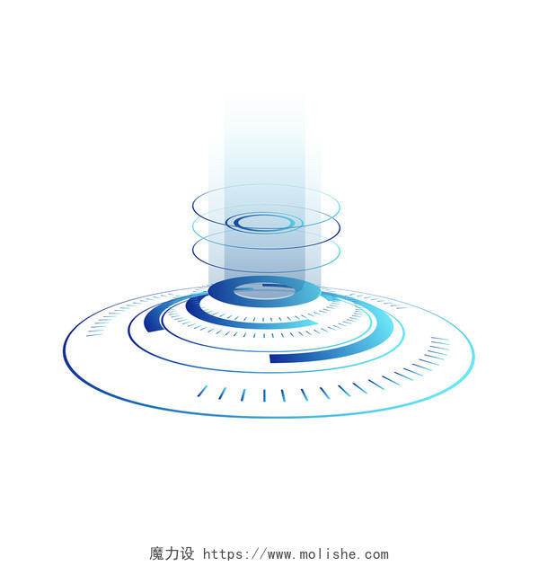 科技圈蓝色科技线条感圆圈素材